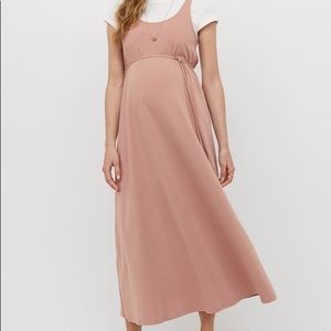 H&M MAMA XS Mid Calf Dress in Dusty Rose
